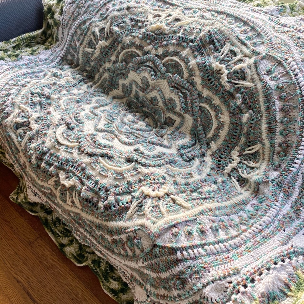 ❌sold❌ Mandala Madness Hand Made Crochet 78" - Picture 6 of 13